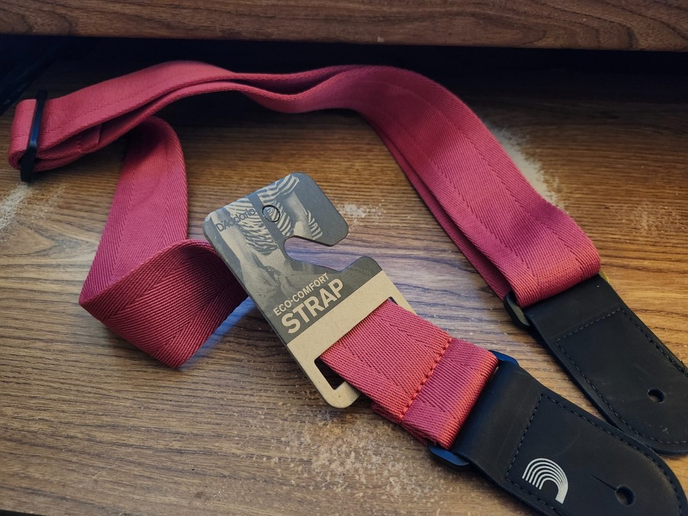 D'Addario Eco-Comfort Basic Woven Guitar Strap (Red)