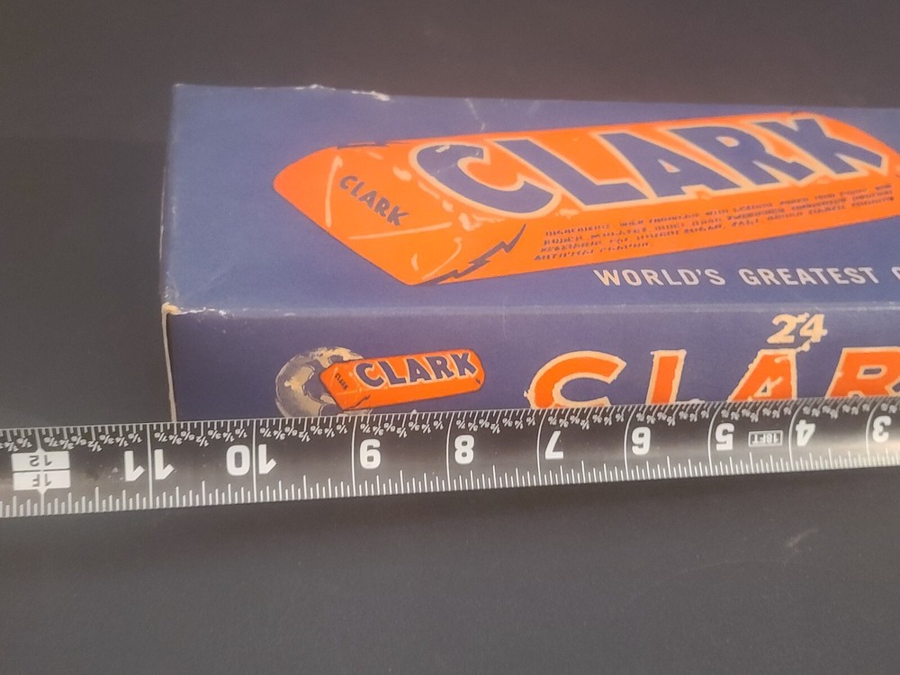 Vintage Clark Candy Bar Box 24 Count. (TOP ONLY)