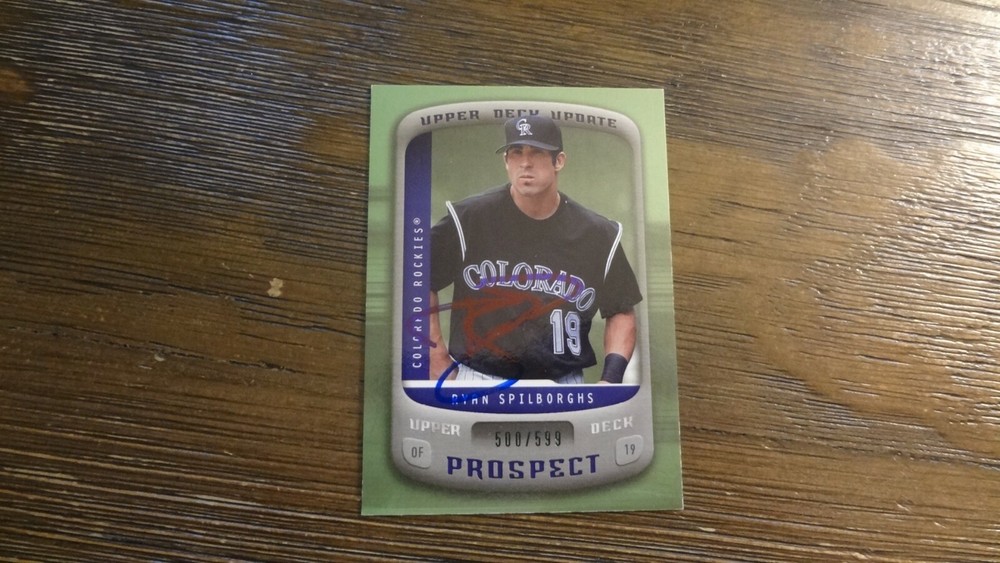 2005 UPPER DECK UPDATE RYAN SPILBORGHS  autographed baseball card