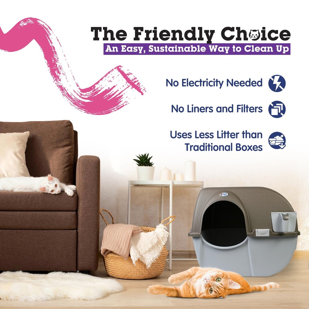 NRA15 Self Cleaning Litter Box Regular Size,Grey