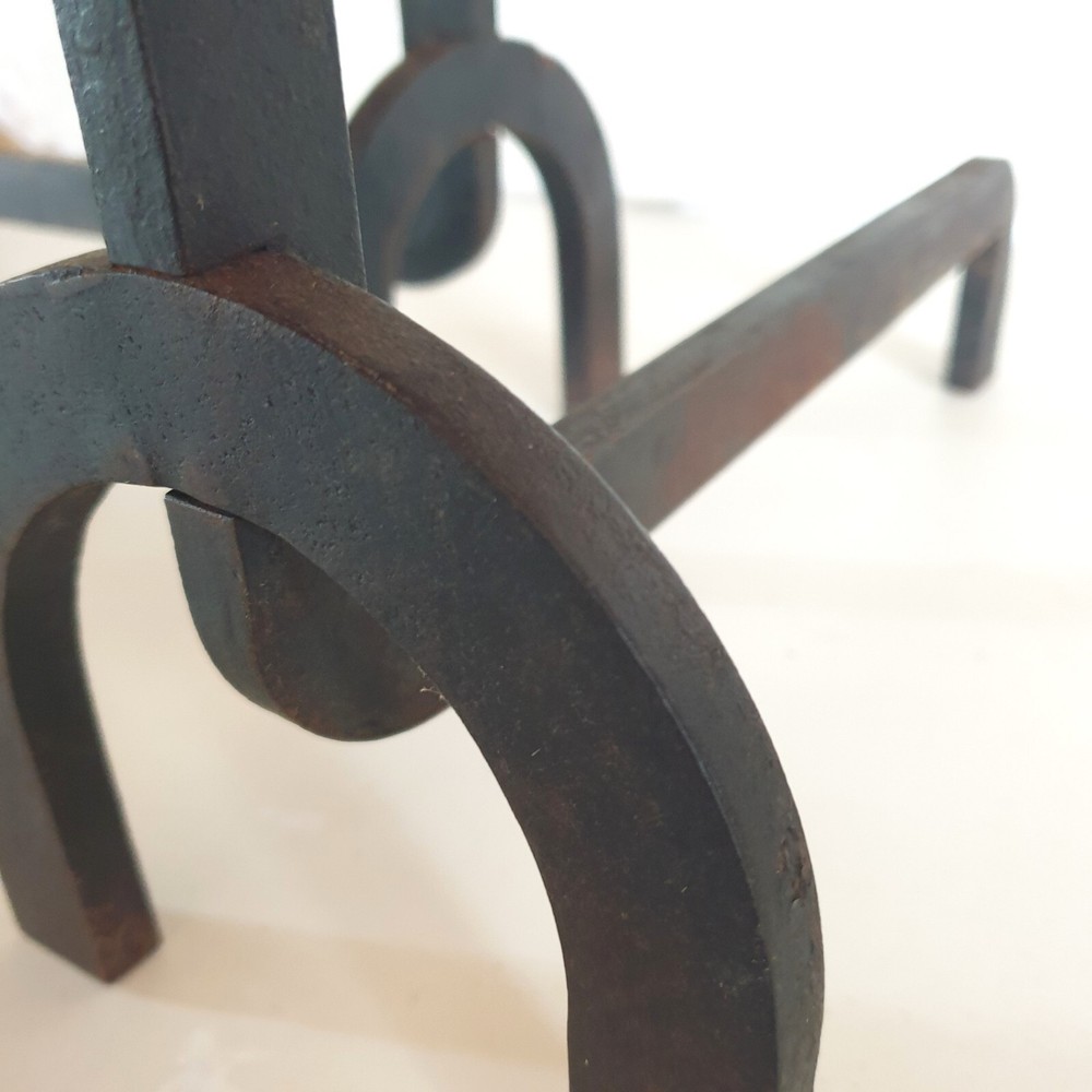 French Modernist Mid Century Andirons/Firedogs