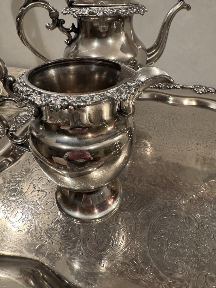 Birmingham 5 piece Tea set Silver on copper