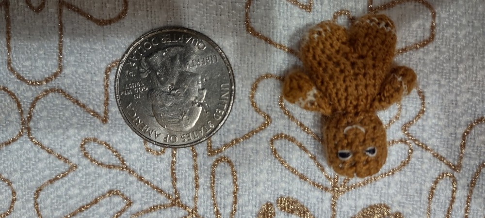 Handmade Micro Mini Crochet Gingerbread Man