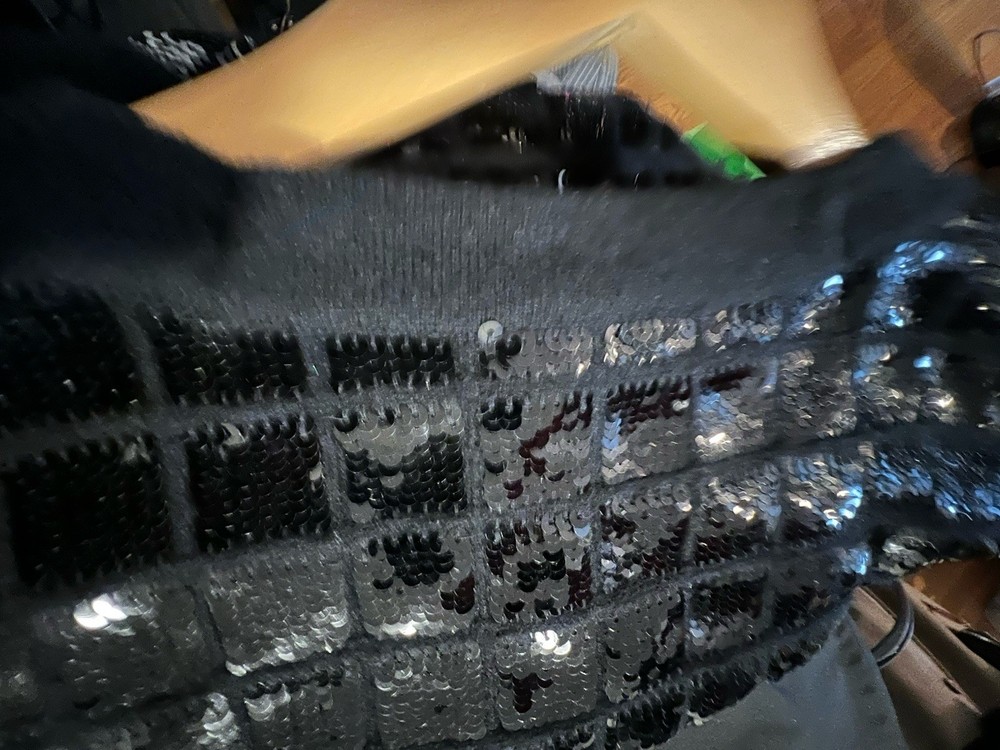 Chanel Black Sequin Cashmere Cardigan