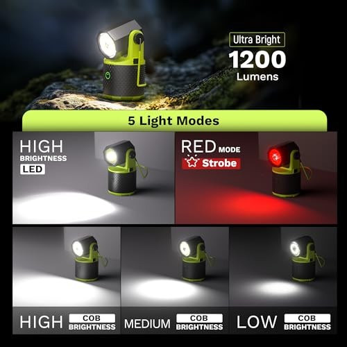 LED Camping Lantern, 3000Lumens Rechargeable 180°Rotatable Flashlight