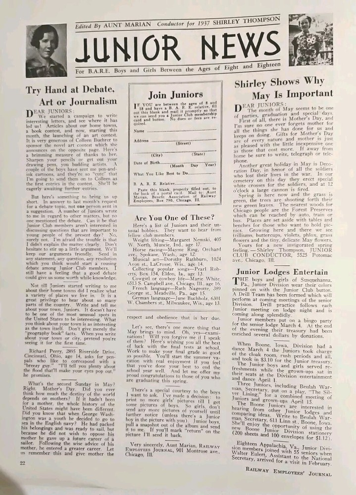 The Railway Employees' Journal May 1937 In Flanders Fields