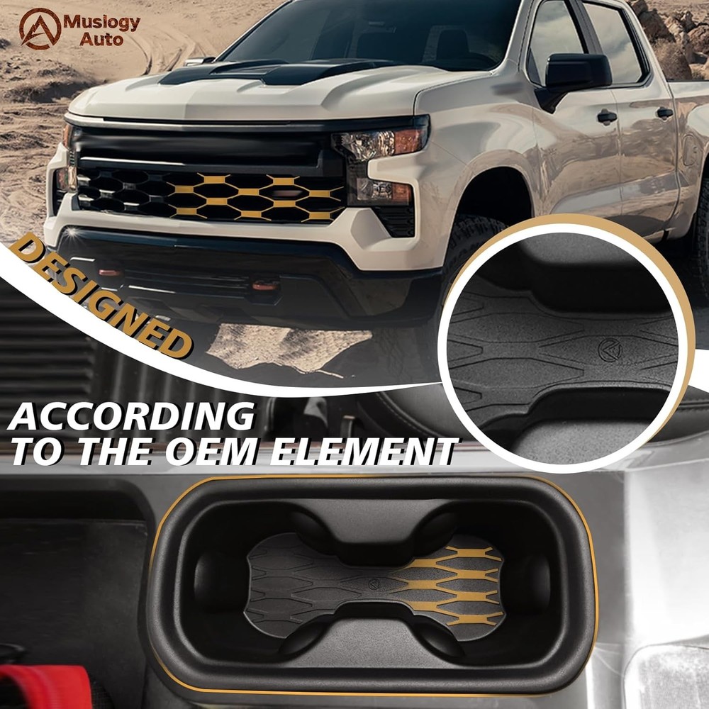 Center Console Cup Holder Inserts Compatible with 2022-2025 2026 Chevy Silverado