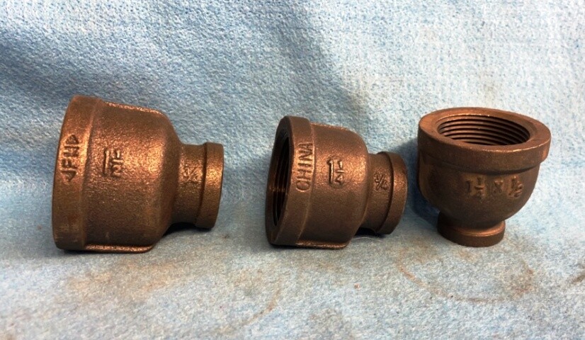 MALLEABLE IRON ANVIL REDUCING COUPLING ASSORTED (LOT OF 3)