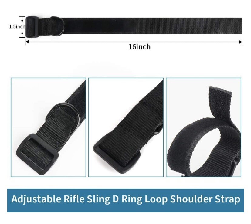 🌟Tactical 2 Point Bungee Rifle Gun Sling, Quick Release HK Hooks & D-Ring Strap