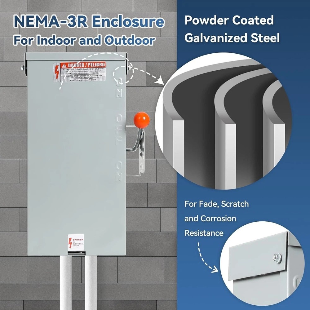 Weather-Resistant 24000W Transfer Switch - 100 Amp Electrical Control Device