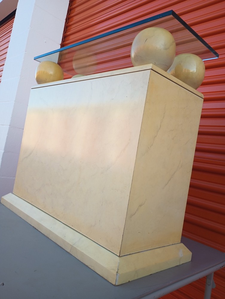 Style Postmodern Tessellated Credenza Buffet Dry Bar