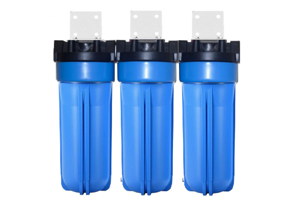 3 STAGE 10" WHOLE HOUSE WELL WATER FILTER SYSTEM 3/4" FPNT Pressure Relief KDF85