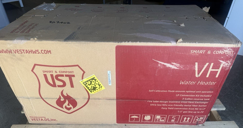 Vesta VH-199 Hybrid Tankless Water Heater 199k BTU Natural Gas NG Smart