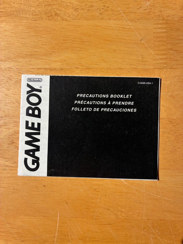 Nintendo Game Boy Precautions Booklet