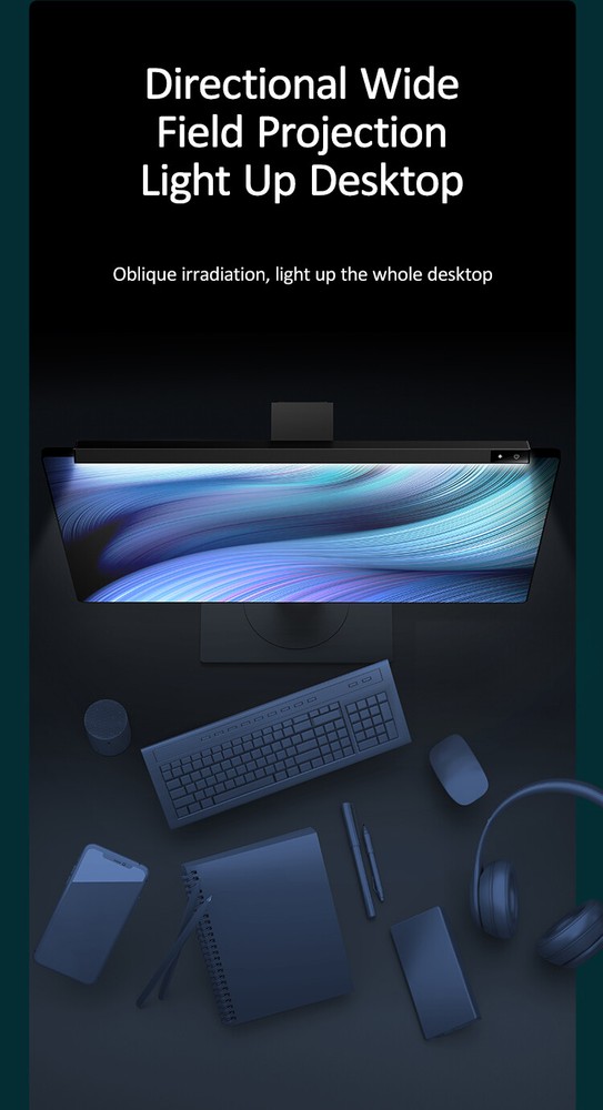 LED USB Smart Computer Screen Bar Light Dimmable Adjustable Reading Desk Lamp