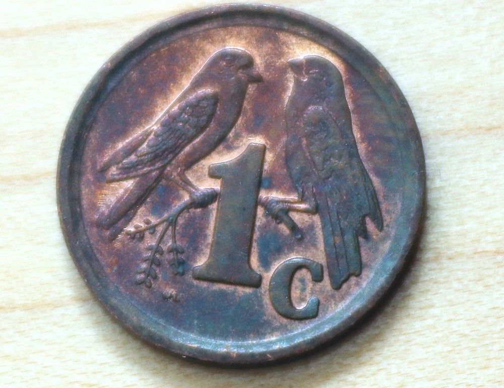 1994 South Africa 1 Cent Cape Sparrows