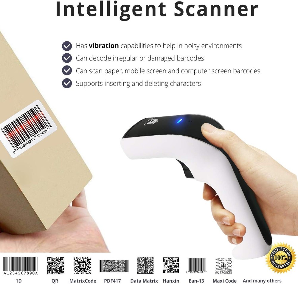Wireless Portable 1D&2D with Stand Bluetooth Barcode Scanner: 3-in-1 Handheld...