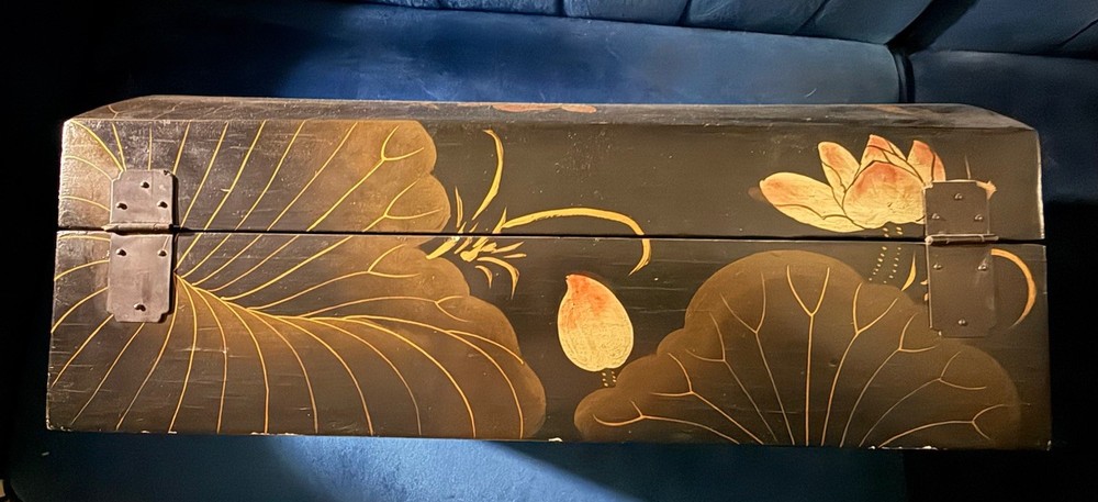Japanese large old lacquerware box