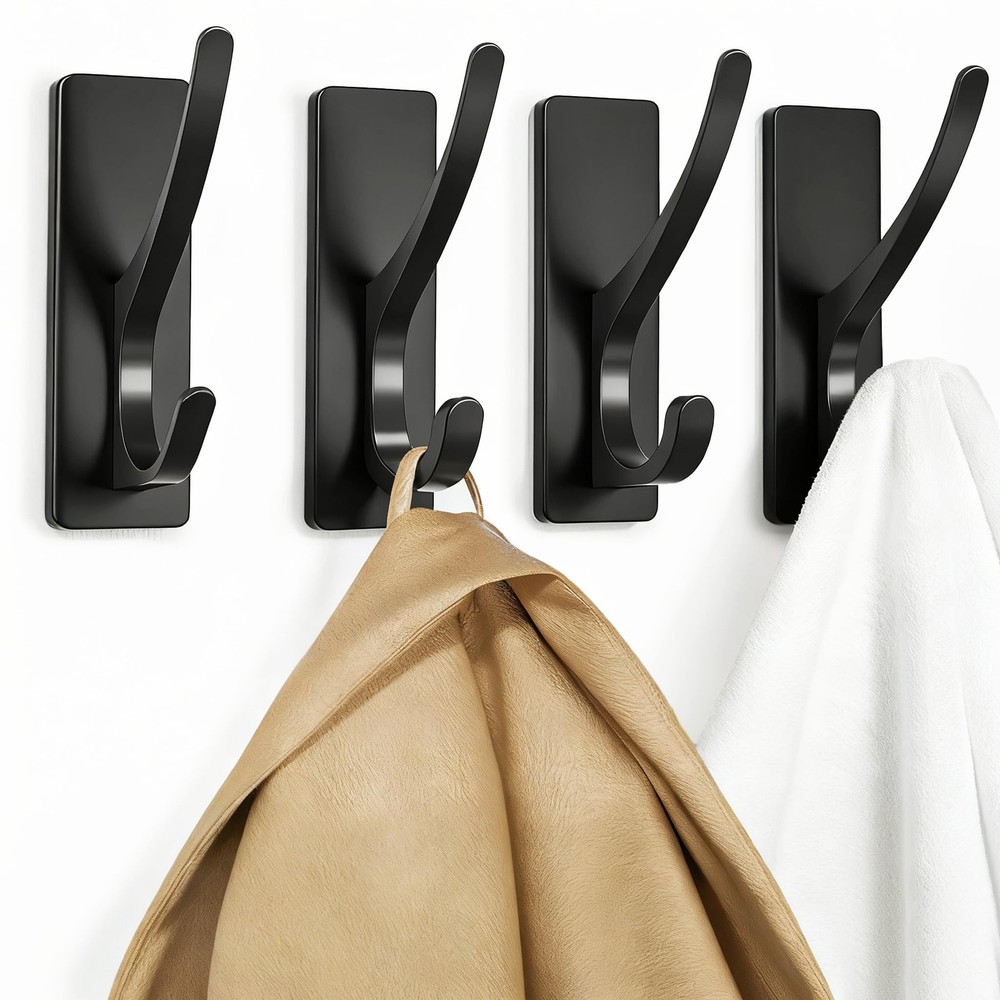 Self Adhesive Coat Hooks for Hanging: Heavy Duty Stainless Wall Hook for Towe...