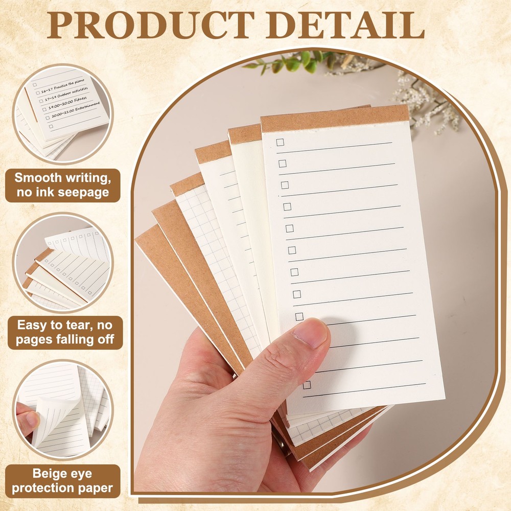 8 Pcs Small Notepads Portable Field Notes for Work Office,Grid/Planner