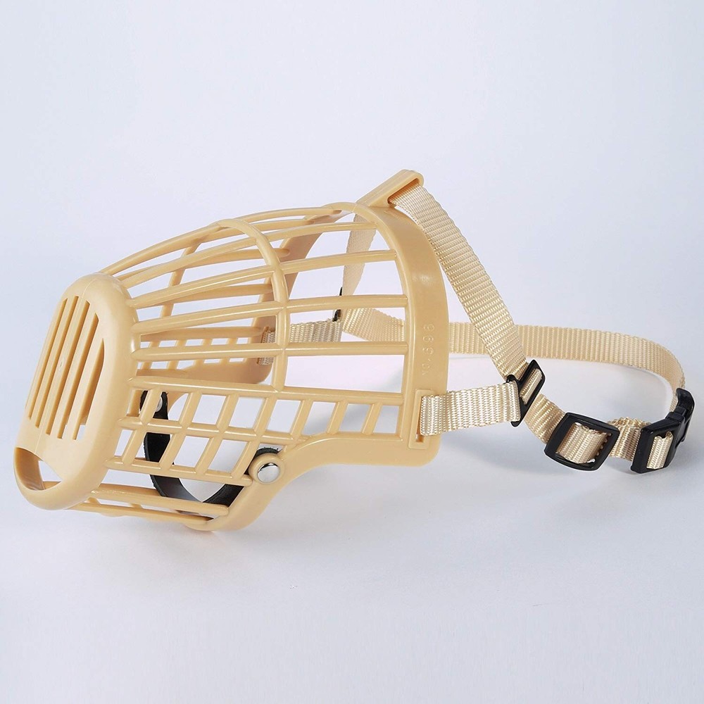 LARGE DOG Quick Fit/Release Adjustable Training Safety HEAVY DUTY BASKET MUZZLE