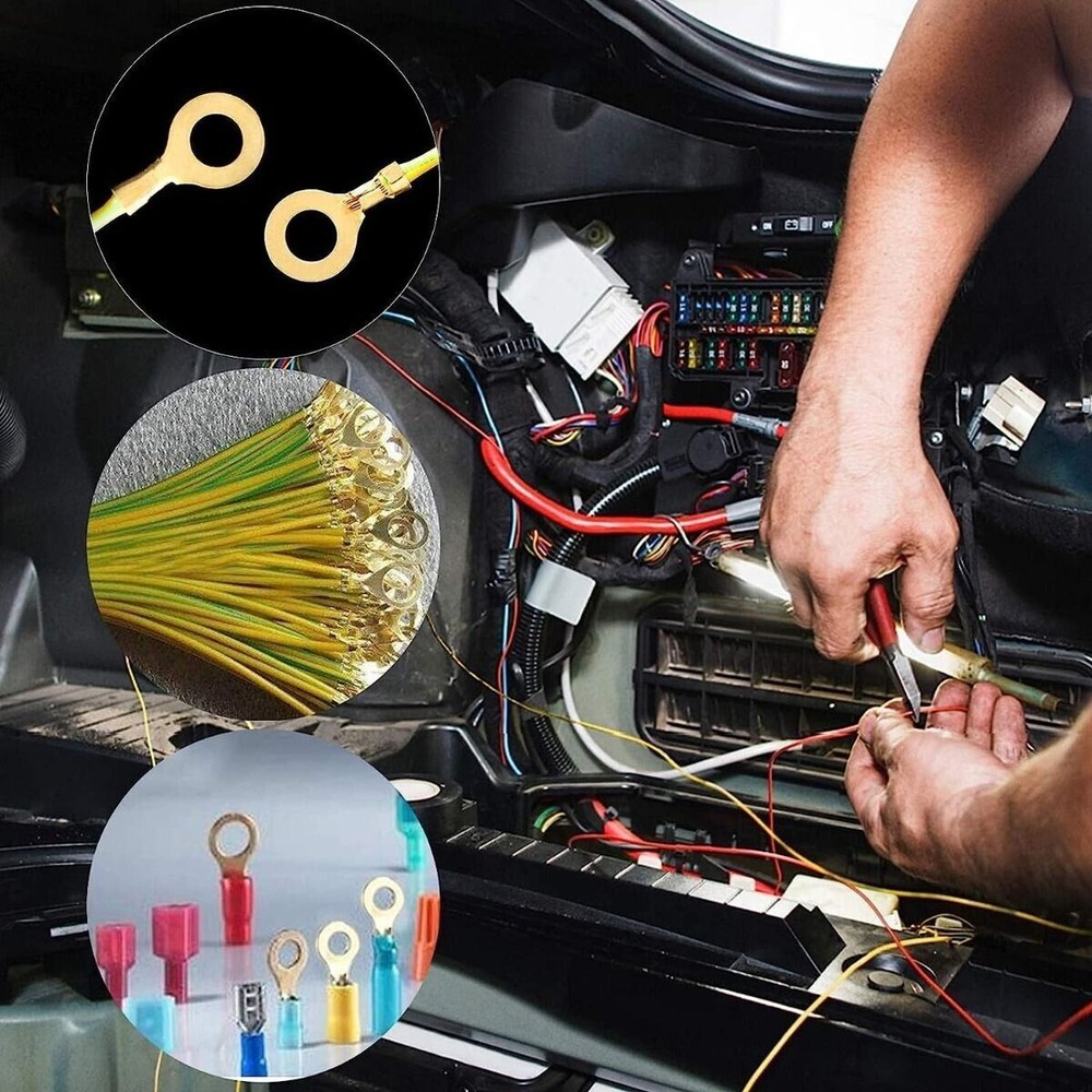 150/540pcs Ring Type Cable Bare Terminals Crimp Non-insulated Wire Connectors