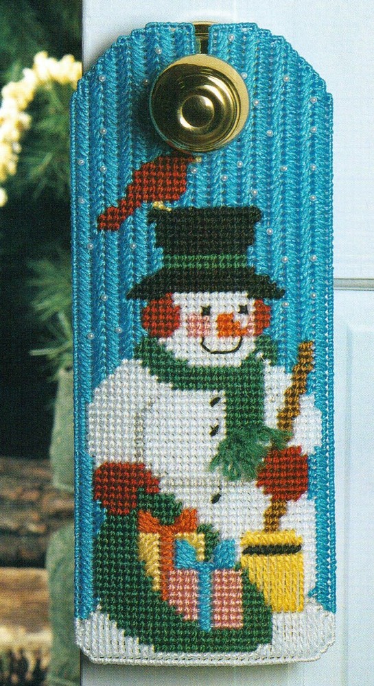 SNOWMAN DOOR HANGER CHRISTMAS PLASTIC CANVAS PATTERN INSTRUCTIONS