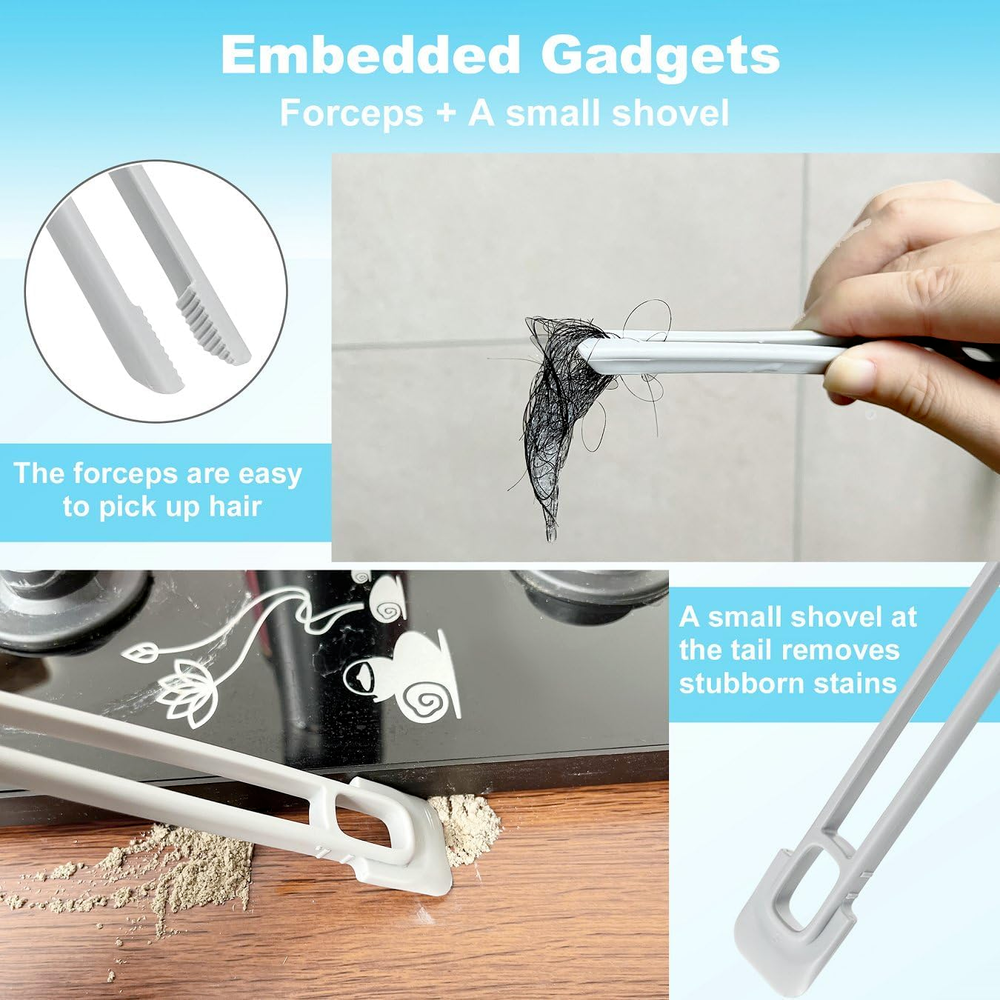 2 Pcs Multi-Function Hard Bristle Crevice Cleaning Brush, 360-Degree Rotating