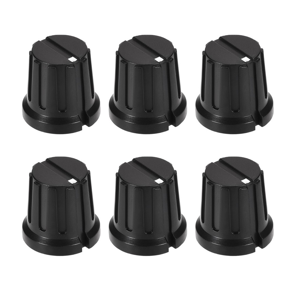 6pcs Volume Control Knobs with Screw Amplifier Knob Black Potentiometer Knobs