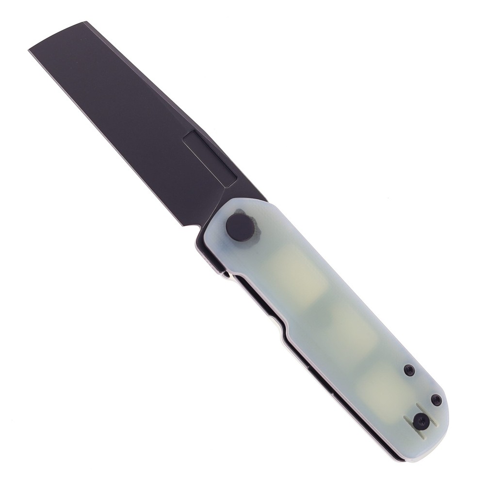 Vero Engineering Avid 2 Folding Knife Jade Ti Handle S45VN Cleaver Plain Edge