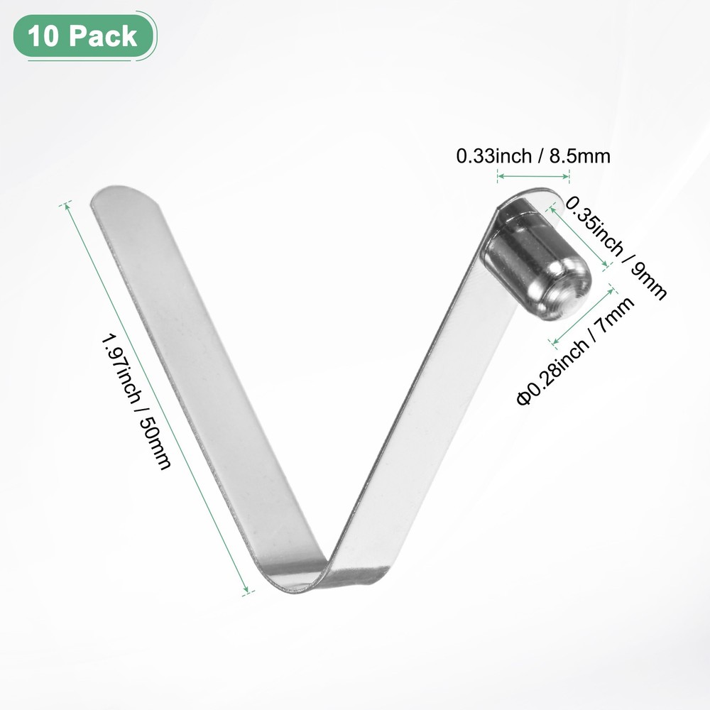 10-Pack Kayak Paddle Snap 7mmx50mm Solid Single Pin V Shaped Spring Steel
