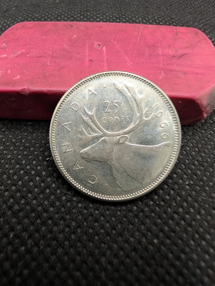 CANADA 1966  80% SILVER 25 CENTS