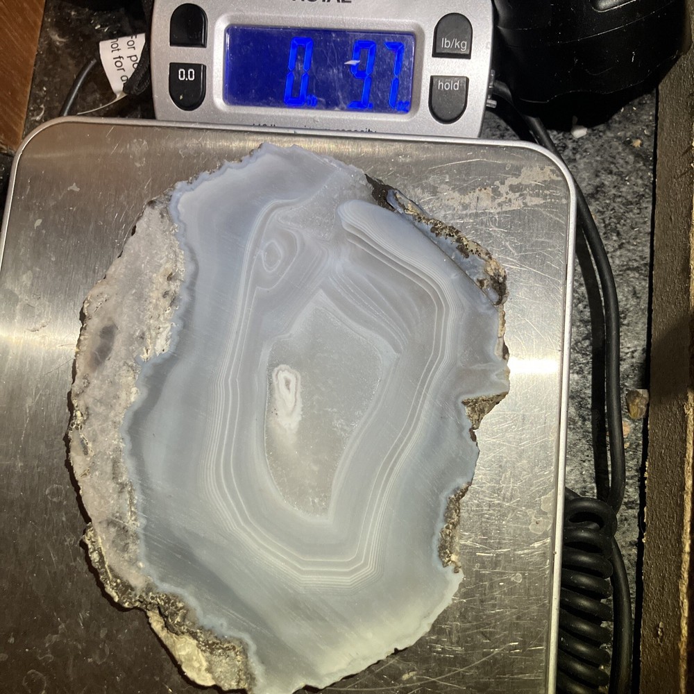 Trancas Thunder Egg Slab With Blue Agate (Mexico)