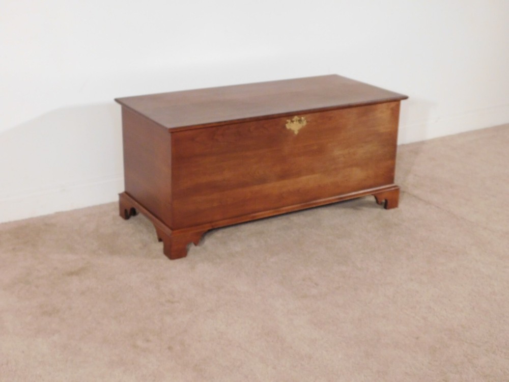 The Bartley Collection 1960s Solid Cherry Chippendale Blanket Chest ON HOLD