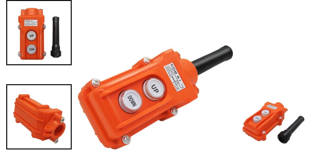 Wall-Mountable Push Button Switch for Up-Down Hoist Control - 2-Way Circuit