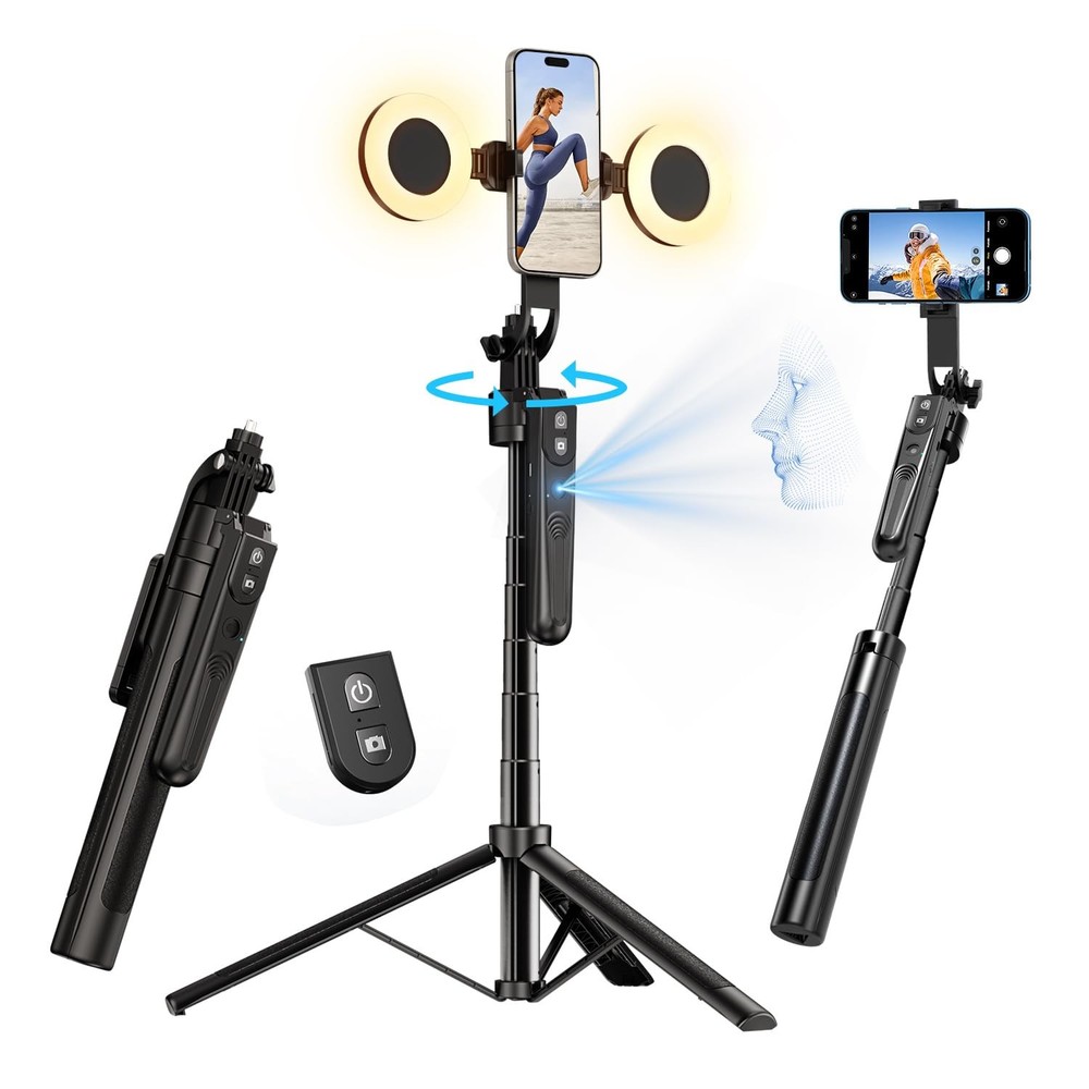 Auto Face Tracking Tripod for iPhone 360° Rotation Remote Control