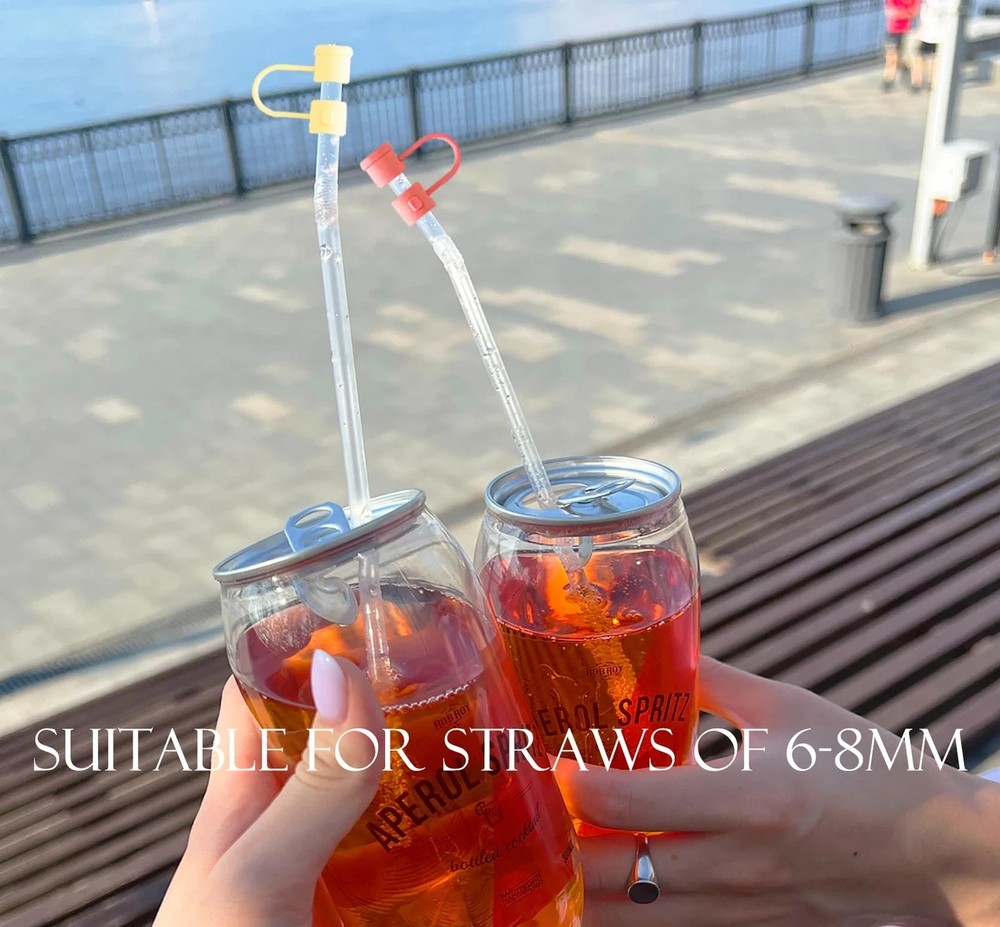 24Pcs Colorful Straw Covers Cap, Plastic Straw Tips Cover Drinking