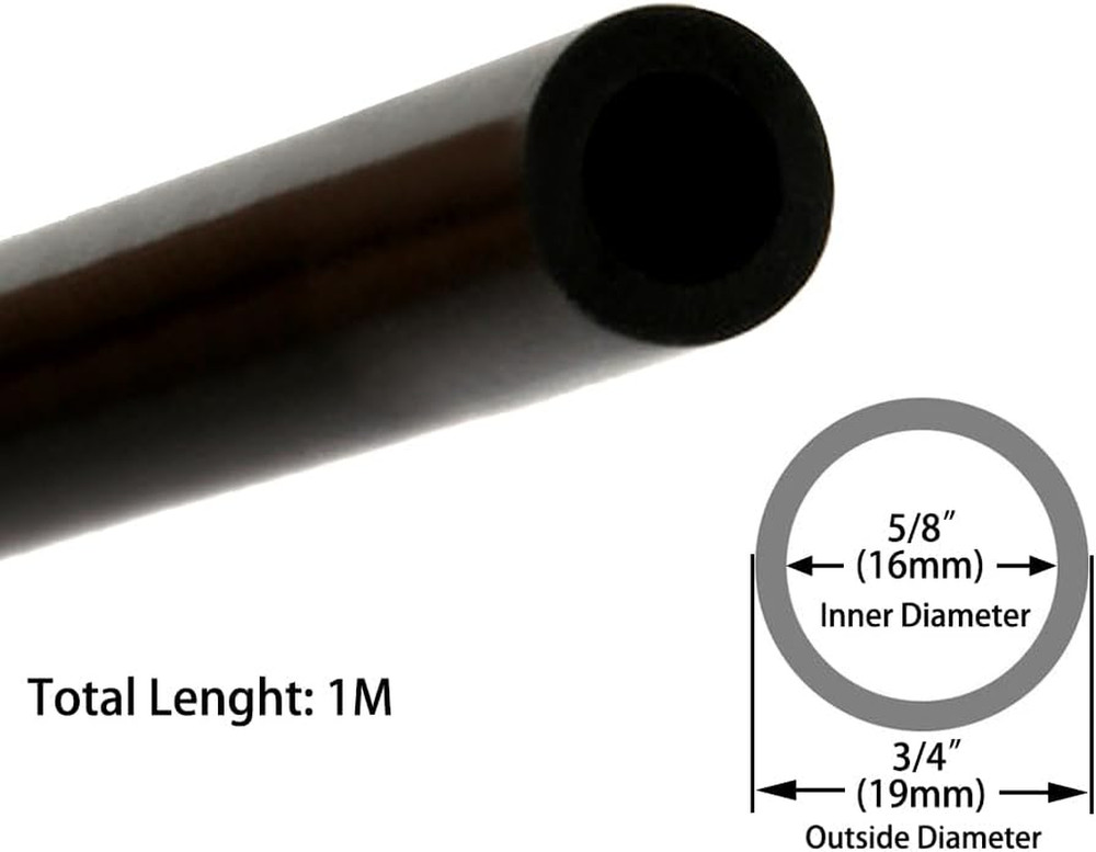 5/8" ID Silicone Tubing, Black Food Grade Silicone Tubing 5/8" ID X 3/4" OD ...