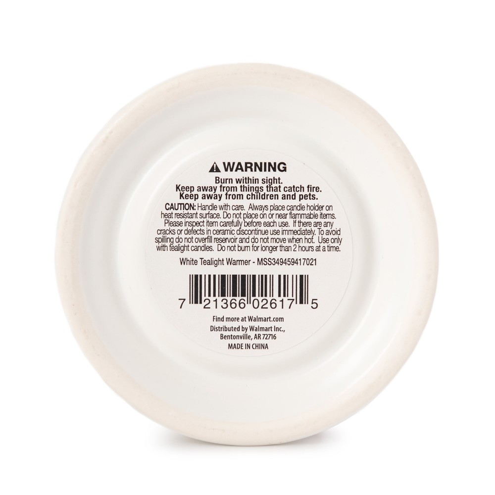 Mainstays Tealight Ceramic Warmer, White, 1 Pc