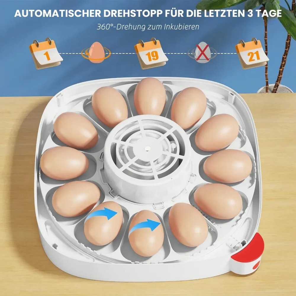 12/24 Eggs Incubator Automatic Turning Chicken Hatcher Incubators Hatching Eggs