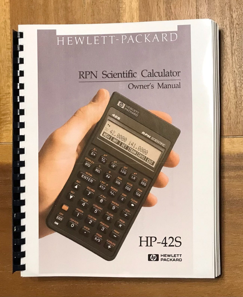 Manual for Hewlett Packard HP 42S Calculator