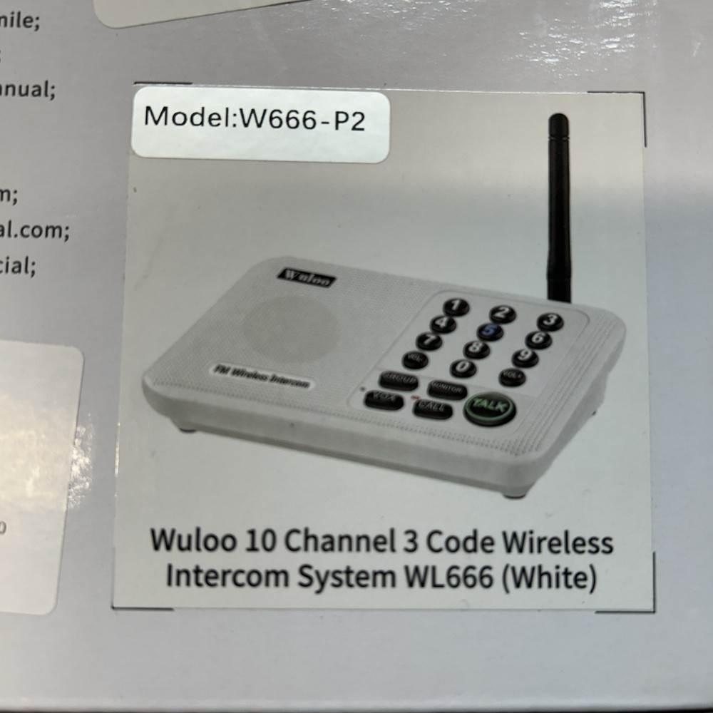 Wuloo FM Wireless Intercom System (2-pack) W666-P2