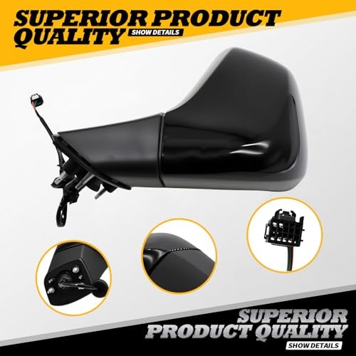 Side Mirror Assembly 3 Pins Compatible with 2017-2022 Trax Passenger Side Right