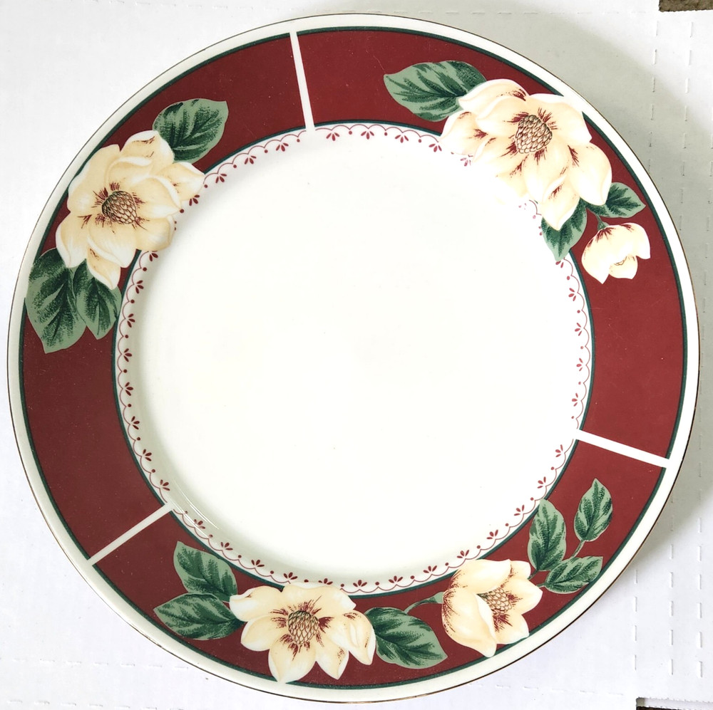 Gibson Magnolia Bloom Ceramic Serving Platter 12”
