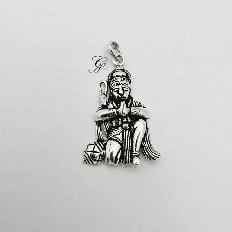 Joining Hands Hanuman Solid Silver Pendant in 925 Silver 7-8gm (Approx)