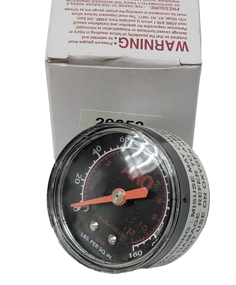 Aro Pressure Gauge, : 1/8" connection, 0-160 PSI range