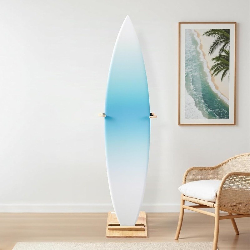 Adjustable Bamboo Surfboard Rack Freestanding Storage Display Stand Anti-Scratch