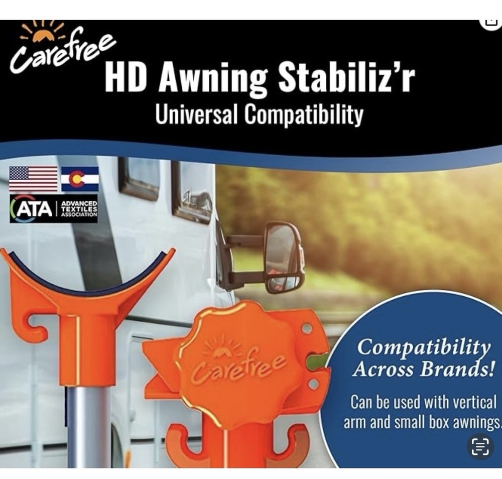 HD Awning Stabilizing Support Poles 108 for All Awning Types. Adjustable Height