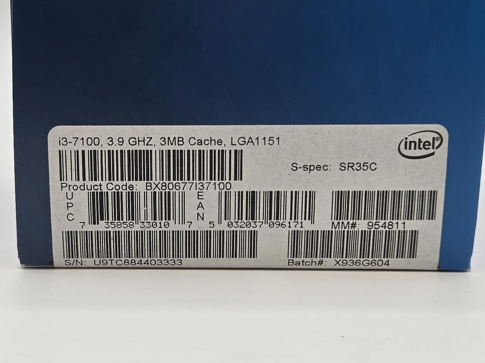 NIB Intel Core i3-7100 SR35C 3.90GHz Processor LGA 1151 Socket H4 Desktop CPU