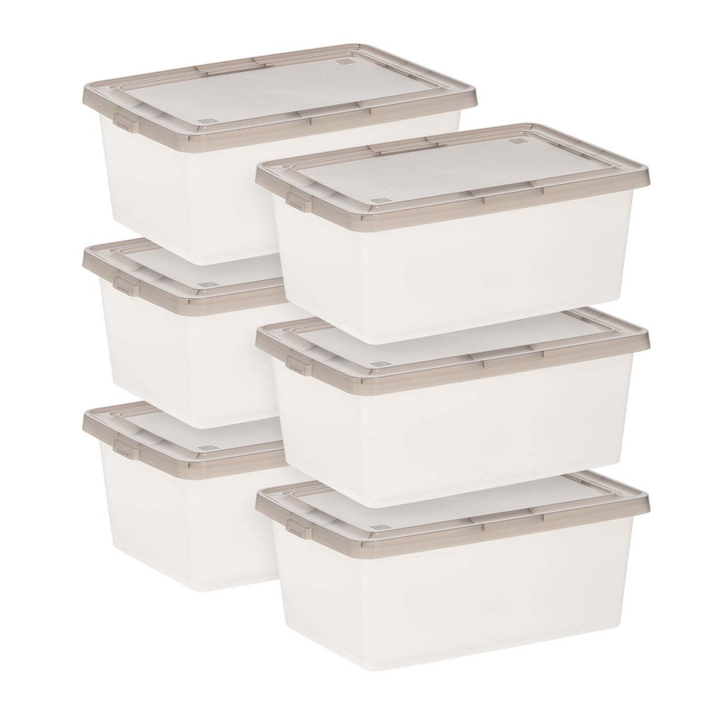 17 Qt. Plastic Storage Bins with Lids, Clear, Stackable Totes, Containers 8Pk